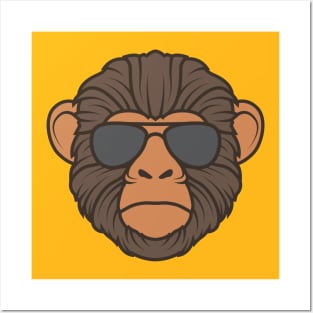 Cool Ape Wearing Sunglasses Posters and Art